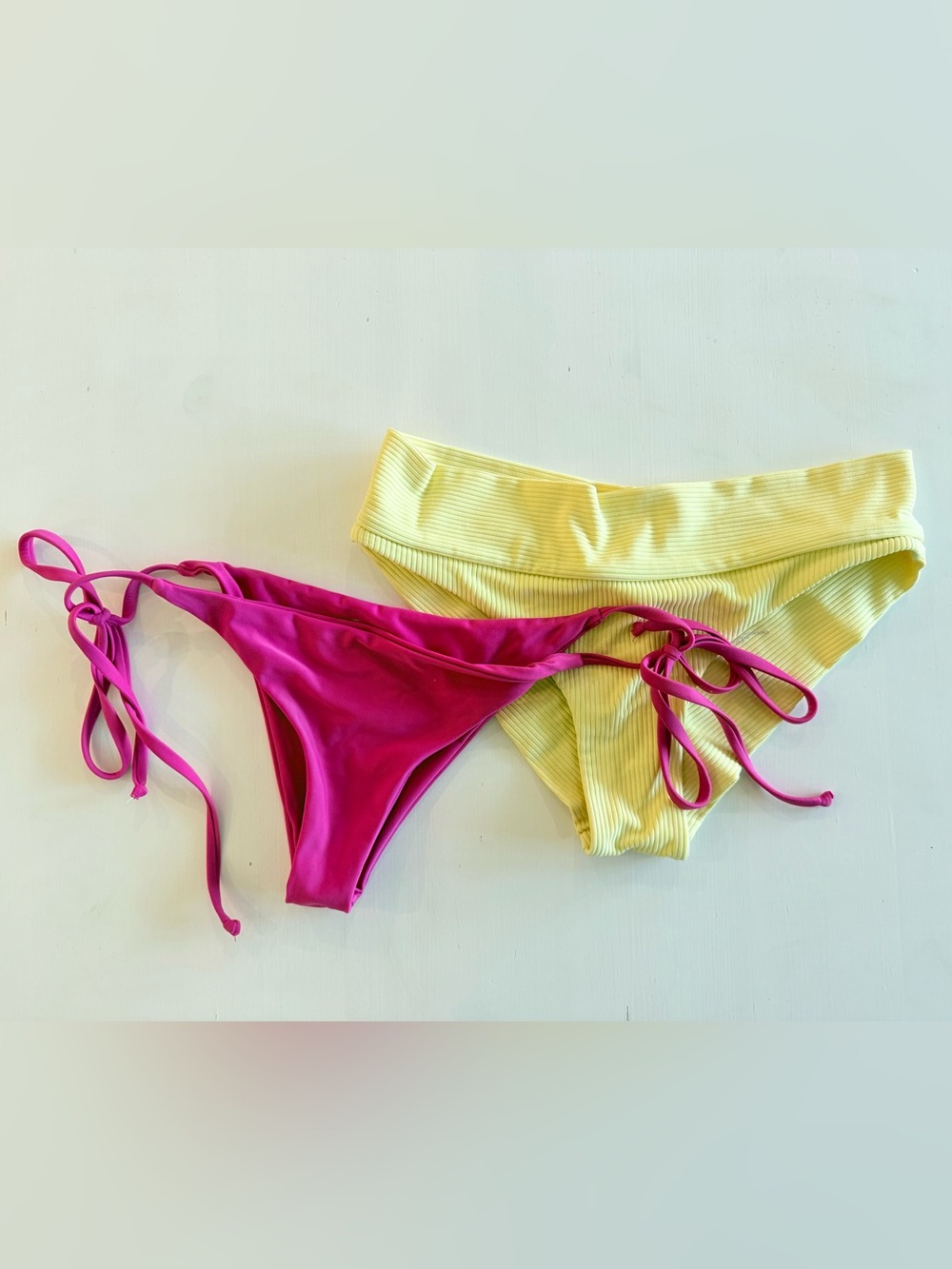 Frankies Bikinis Swim Bottoms bundles pink yellow Set of 2 Medium